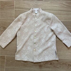 Floral Beige Button Down Shirt